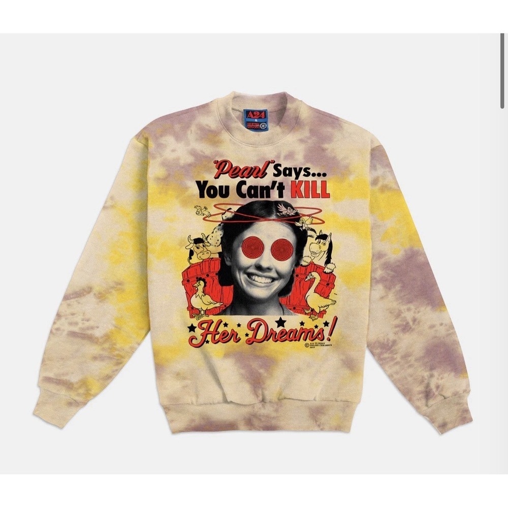 A24 x‎ Online Ceramics x Pearl Tie-Dye Cow's Milk Crew Sweatshirt XL